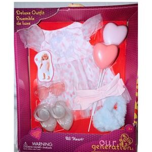 Our Generation All Heart Deluxe Outfit Kids 18" Pink New Heart Dress Accessories